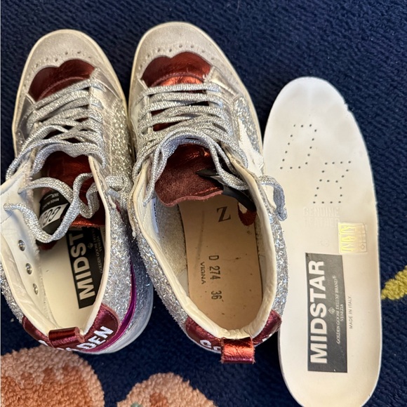 Golden Goose Midstar Silver and Pink Glitter Sparkle - Picture 6 of 7
